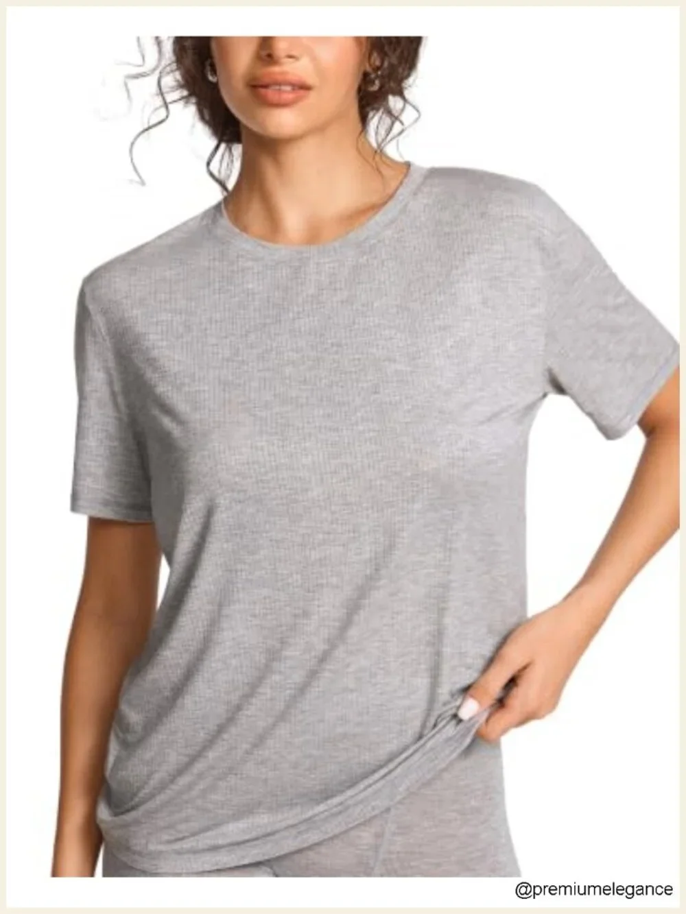 Modal Short Sleeve Pajama Top Oversized Boyfriend Tee Lounge Sleepwear